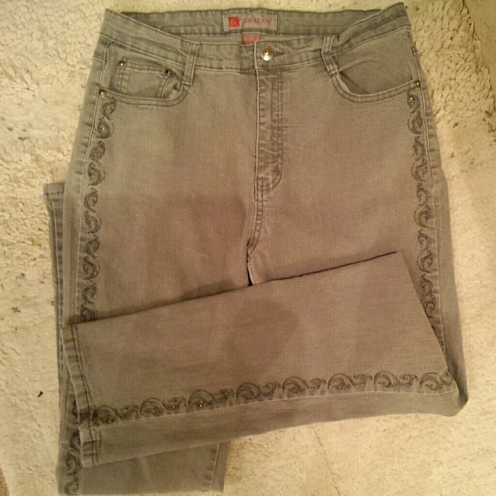 Cos embellished gray jeans